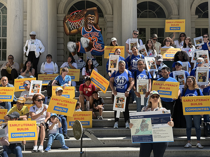 Read, Sing, Talk and Play: City’s First Readers Rallies for Early Literacy on the Steps of City Hall